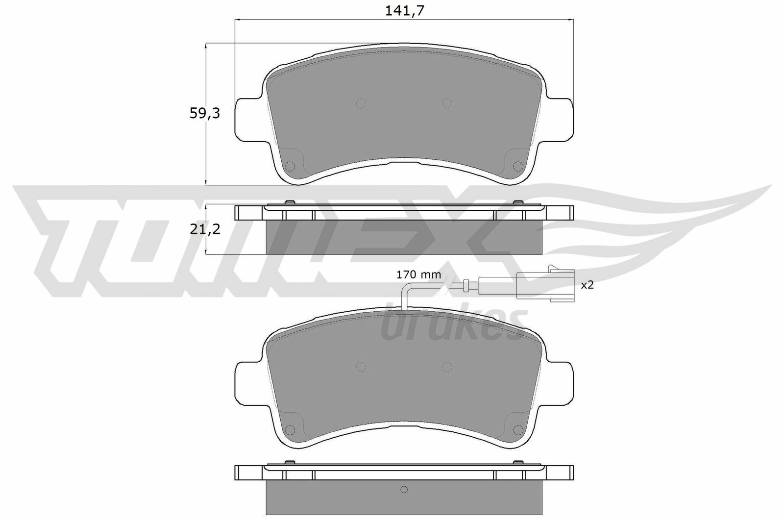 Sada brzdových destiček, kotoučová brzda TOMEX Brakes